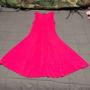 EUC Sleeveless Skater Dress in Hot Pink